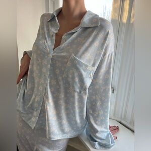 DJERF AVENUE Go Slow Shirt Dream Cake Size S Pajama Top Lounge Loungewear Cozy